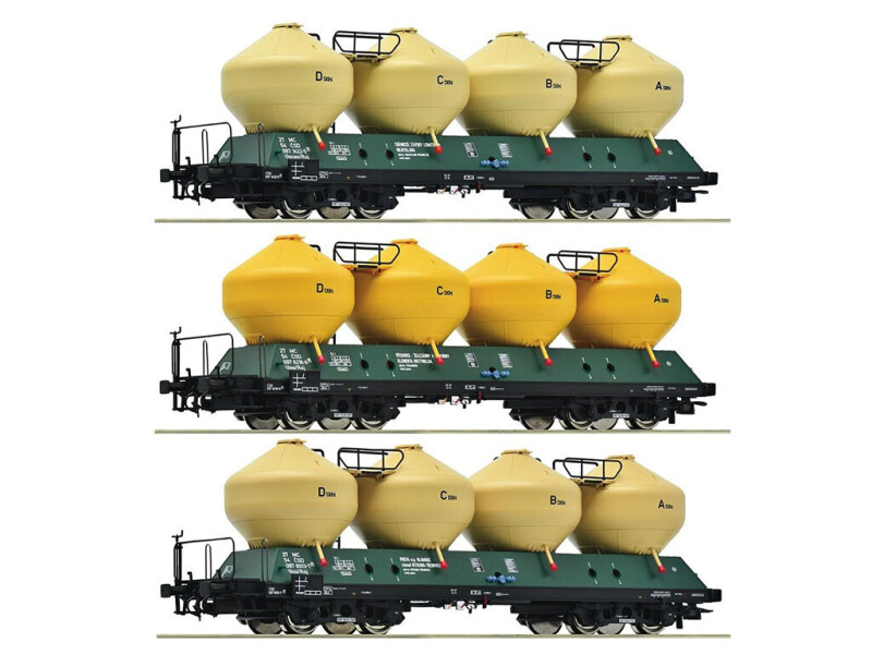 Roco Sada 3 ks nákladních vozů na cement ČSD - 6600177